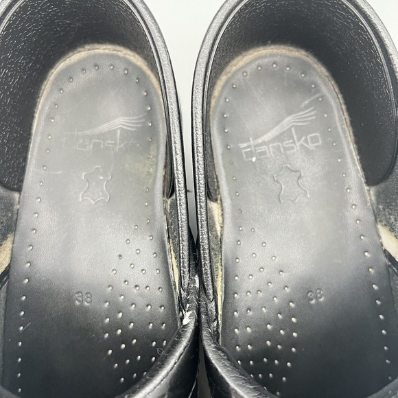 Dansko XP Black SZ 7.5 EUR 38 Black Shiny Patent Leather Clog Professional Shoe - Picture 10 of 11